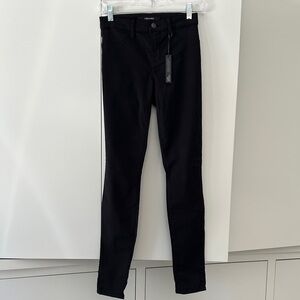 J Brand Jet Black Mid-Rise super Skinny Jeans